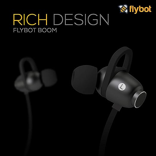 Flybot Boom Deep Bass in-Ear Wireless Bluetooth Earphone with Mic IPX4 Sweatproof - (Black) Flybot Boom Deep Bass in-Ear Wireless Bluetooth Earphone with Mic IPX4 Sweatproof - (Black)